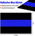 10 Pack Reflective License Plate Stickers (1.5" x 1") - Police Thin Blue Line Vinyl Decal Stickers Honoring Law