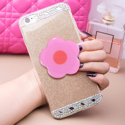 Weewooday 3 Pieces Phone Grip Holder - Daisy Flower Expandable Collapsible Self Adhesive Cute 2D Grip Stand Holders