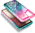 NZND Case for Samsung Galaxy A42 5G, Sparkle Glitter Flowing Liquid Shiny Bling Phone Case (Pink/Aqua)