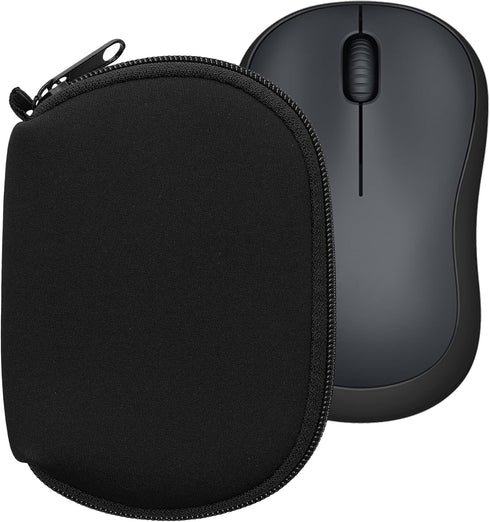 kwmobile Neoprene Case for Logitech M220 Silent / M235 / M185 - Soft Pouch Carry Bag for Mouse - Black