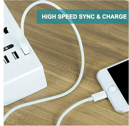 4Pack 6FT Lightning to USB Charging Cable for iPhone 13, 12, 11 Pro, XS MAX, XR, X, 8, 7, 6, 5 (S-06WH)
