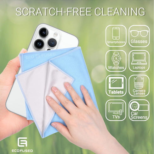 5 Pack 12 12 Eco-Fused Oversized Microfiber Cleaning Cloths XL - - x - Double-Sided - Microfiber & Suede