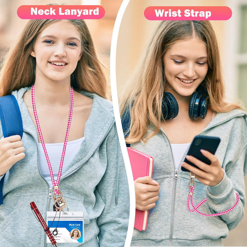 Cell Phone Lanyard with Safety Breakaway Buckle, 1x Phone Neck Strap, 1x Phone Wrist Lanyard Strap, 2× Phone Patches,