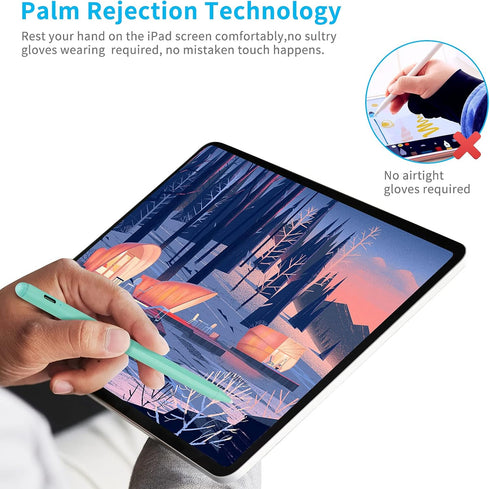 iPad Pro 11 Inch Pencil - 1.5mm Fine Point Tip Stylus Pen with Palm Rejection for iPad Drawing, Green