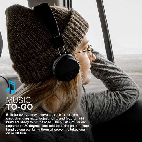 JLab Neon Wired On-Ear Headphones, Black, 40mm Neodymium Drivers, Noise Isolation, Tangle-Free Cord, C3 Sound.