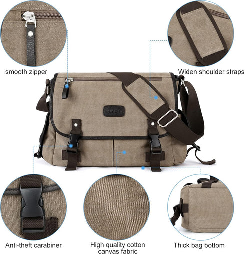 Waterproof Messenger Bag for Men, Crossbody Satchel Shoulder Bag