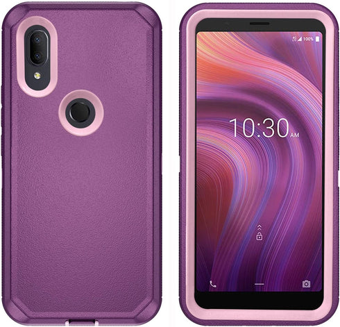 Asuwish Hybrid Rugged Phone Case for Alcatel 3V 2019, Full Body Bumper Heavy Duty Protective Accessories for Women