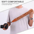 Padwa Lifestyle Cork Camera Strap - 2" Top Layer Cowhide, Natural Log Crackle Art Print, Soft Velvet Padded