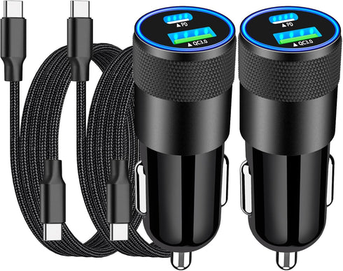 ?MFi Certified?iPhone 15 Car Charger Fast Charging, Braveridge 2Pack 66W USB-C PD&QC3.0 Power Car Charger