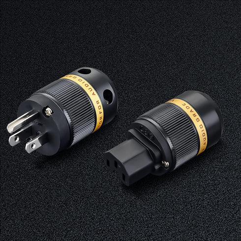 Viborg HiFi Power Plug, VM501S+VF501S, Silver-plated Copper Conductor, Non-Magnetic AC Mains Plug for DIY Audiophile