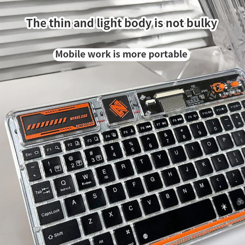 Portable Bluetooth Keyboard, 7-Colors RGB Backlit Mini Keyboard, Rechargeable Ultra-Slim Tablet Keyboard for
