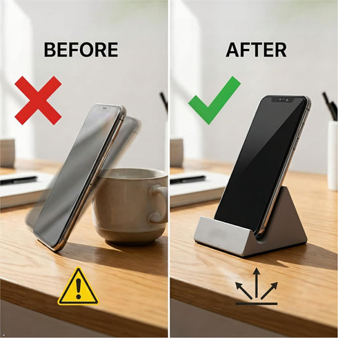 Zitiyade 17/16/15/14/13/12 Concrete Phone Stand, Desktop Phone Stand,Multifunctional Stand, Compatible with IPAD/iPhone