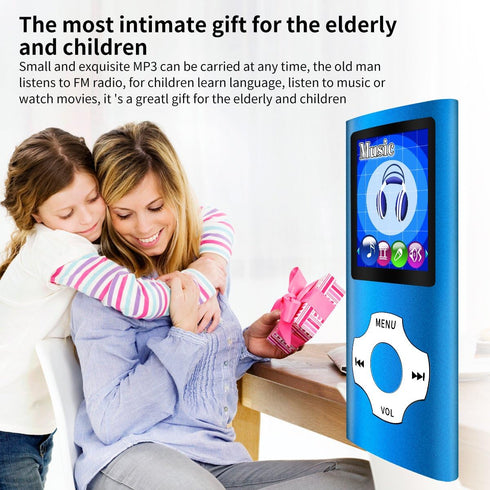 WOWSYS MP3/MP4 Player,1.8 Inch 64GB Portable LCD Screen and Card Slot,Max Support TF Card,Darkblue