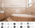 LidyMini 8x8ft Fabric Beige Tile Bathroom Backdrop Curved Bathtub Warm Neutral Tones Background Spa Shooting Theme