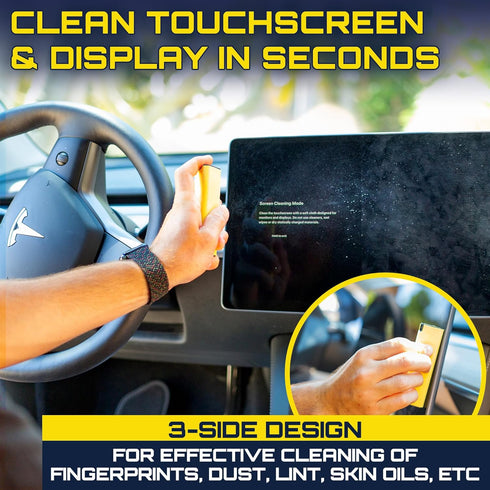 Screen Cleaner Spray and Wipe – 2-in-1 Spray and Microfiber Cloth Touch Screen Cleaner – for Car Display, Cell Phone, Laptop, IPad, iPhone, MacBook, Computer, Mist Cleaner (Black)