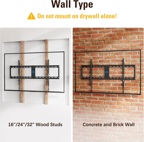 Mounting Dream Fixed TV Wall Mount, Low Profile Bracket for 42-90 Inch TVs, Space Saving, Max VESA 800x400mm