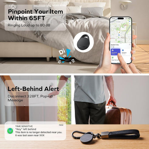 Momax Tracker Electronics Key Finder, Smart Tag for Key, Backpack, Wallet, Works with Apple Find My (iOS Only)