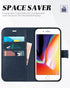 TUCCH Case Wallet for iPhone 8 Plus/7 Plus, PU Leather with 3 Credit Card Holder, 1 Money Slot, Kickstand Folio Flip