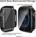 Waterproof Privacy Case for Apple Watch Series 9/8/7 45mm, Anti-peep Screen Protector, iWatch Bumper Cover Black