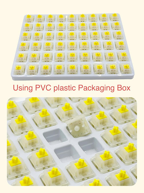 Gateron KS-3X1 Pro V2 Milky Yellow Pre-lubed Switches, 5-Pin Linear Switches Compatible with All MX Mechanical Keyboard