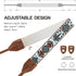 Padwa Lifestyle Camera Strap for DSLR/SLR Cameras - Double Layer Cowhide Ends, 2" Wide Vintage Embroidered Cotton Strap