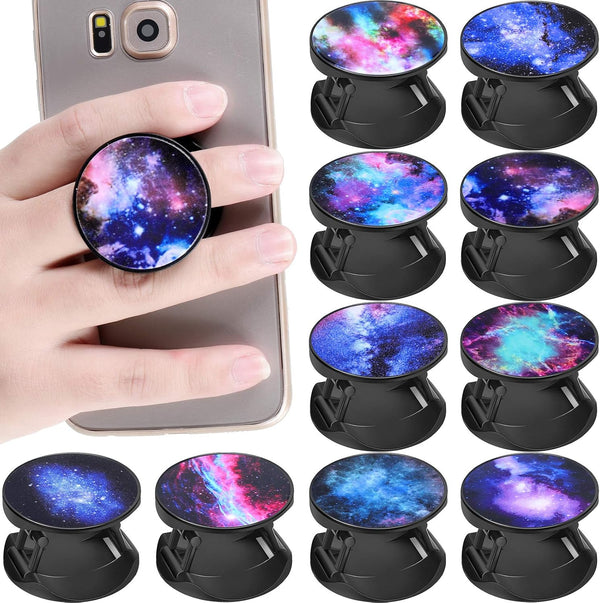 Weewooday 10 Pieces Self-Adhesive Nebula Phone Grip Holder for Smartphones and Tablets