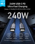 240W 100-Year 17 S24(1 Anker Prime USB C to USB C Cable, Fast Charging Cord, Upcycled-Braided Nylon with Bend