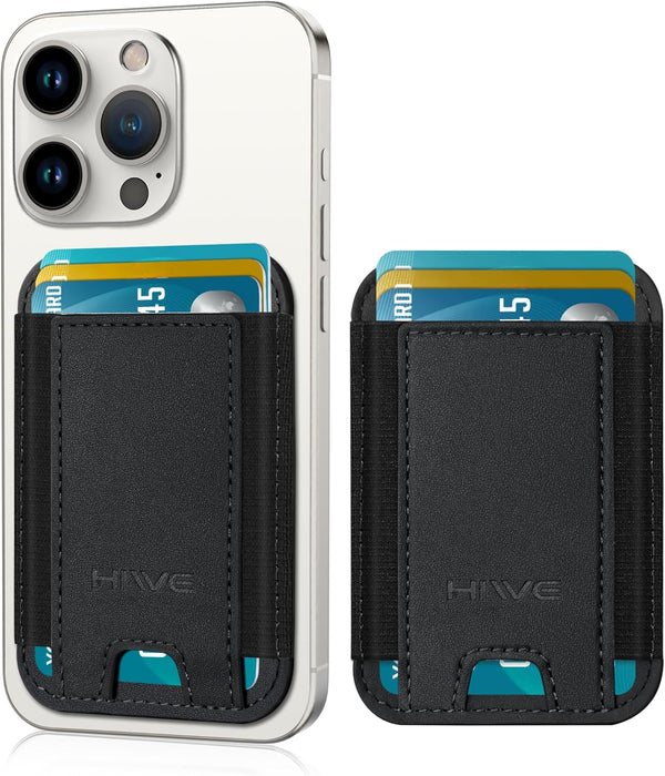 Phone Card Holder, Premium Leather Stick-On Wallet, Strong Adhesive Pocket for iPhone, Samsung & Most Smartphones, Fit