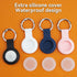 4 Pack IPX8 Waterproof AirTag Keychain with Soft Silicone Holder Case Key Ring Lightweight, Anti-Scratch, Easy Installation, Full-Body Shockproof Air Tag Holder for Luggage,Keys, Dog Collar etc