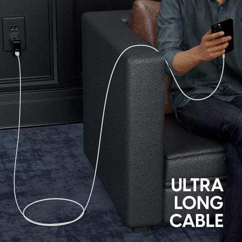 TALK WORKS 6' Lightning Cable Chargers, MFI Certified, for iPhone 14/13/12 (Pack of 2, White) - Fast Charging Cords.