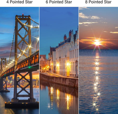 Walking Way 52mm 3pcs, 4/6/8 Set Variable Starburst Filter Kit Point Short Line Star Effects Filter with Rotatable