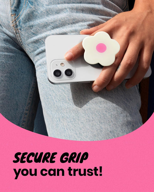On The Grip OnTheGrip Cute Solid Color Daisy Flower Design Collapsible Mobile Phone Grip Stand Holder for Smartphone