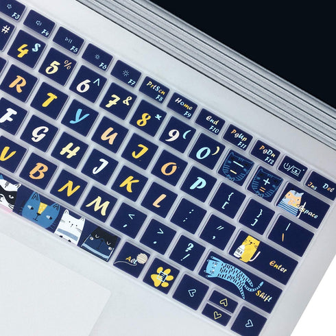 Sanfulin Keyboard Cover Skin for Microsoft Surface Laptop 3 & Surface Book 3, Silicon Protector with Big Letters