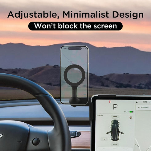 Compatible MagSafe Car Mount Charger, Foldable Dashboard Magnetic Wireless Charger for Tesla Model 3/Y