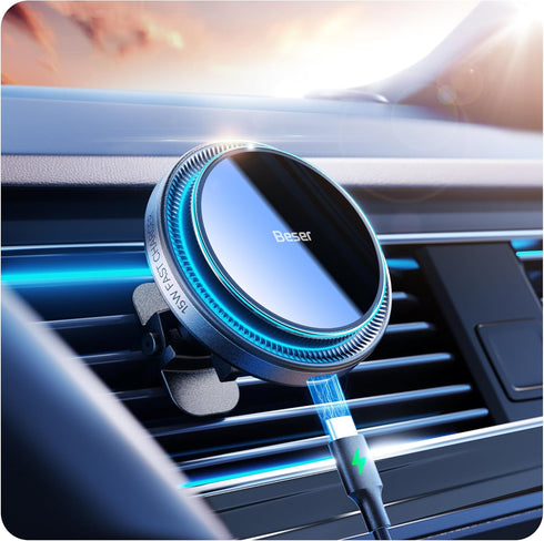 15W MagSafe Car Mount Charger | (1.73kg) Magnetic Wireless Car Charger, Air Vent/Dashboard Phone Holder for iPhone