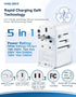 SUREANCE 70W 65W 1XUSB-C 2XUSB-A Universal Travel Adapter, Plug Adapter with One Fast Charging USB C Cable, PD & QC