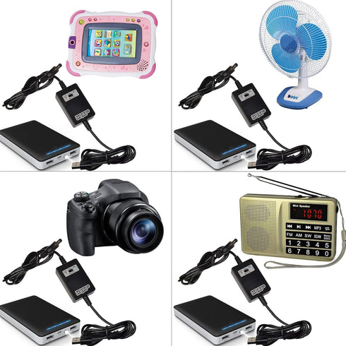 HQRP 5V USB to DC 9V 12V Step-Up Converter Cable for External Battery Pack, Laptop, Tablet, Router, Speaker, CCTV