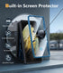 FNTCASE Samsung Galaxy S21 Ultra Case: Rugged Military Grade Shockproof TPU Cover with Kickstand, Matte Blue Design.