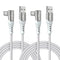 Fasgear 6ft USB C Cables 2 Pack - 3A Fast Charging, Nylon Braided, Right Angle, 480Mbps, Compatible with Galaxy, PS5,