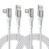 Fasgear 6ft USB C Cables 2 Pack - 3A Fast Charging, Nylon Braided, Right Angle, 480Mbps, Compatible with Galaxy, PS5,