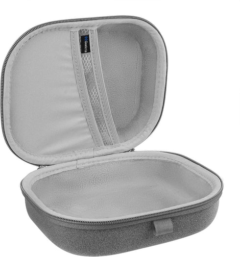 Geekria Shield Headphones Case Compatible with Bose QC Ultra, QC 45, QC 35 II, QC 35, QC 25, QC 2, QC SE Case, Replacement Hard Shell Travel Carrying Bag with Cable Storage (Microfiber Grey)