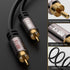 RCA Cable 100FT, 2RCA Male to 2RCA Male Stereo Audio Cable, Oxygen-Free Copper, Hi-Fi Sound