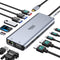Selore USB C Docking Station Dual Monitor, 14 in 1 with 3 Monitors, 2 HDMI, VGA, 10G USB A/C Ports