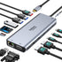 Selore USB C Docking Station Dual Monitor, 14 in 1 with 3 Monitors, 2 HDMI, VGA, 10G USB A/C Ports
