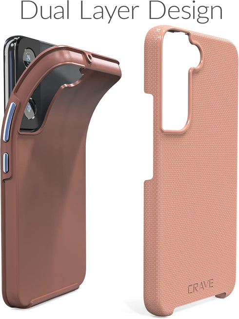 Crave Dual Guard Case for Samsung Galaxy S22, Shockproof Protection Dual Layer Case - Blush