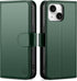 BoxCastle Compatible with iPhone 15 Genuine Leather Case Wallet with Card Holder,Women Men