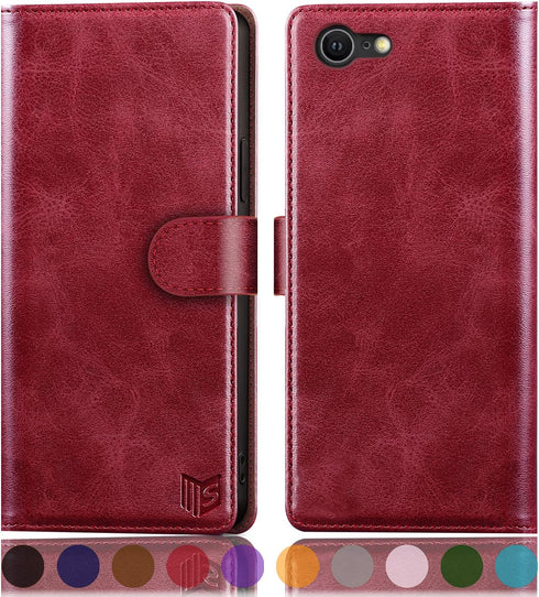 SUANPOT RFID Blocking Wallet Case for iPhone 7/8/SE2/SE 3rd 2020/2022, Flip Book PU Leather Cover for Apple iPhone