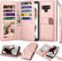 Njjex Luxury Wallet Case for Galaxy Note 9 - PU Leather, 9 Card Slots, Detachable, Kickstand, Magnetic Phone Cover with