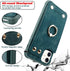 iPhone 11 Wallet Case with Credit Card Holder, Leather Shockproof Cover with 360° Rotation Ring Stand - Blue Green
