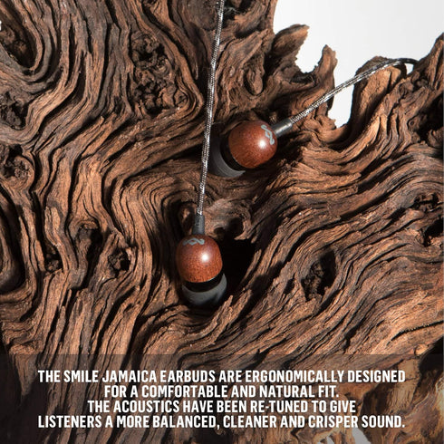 House of Marley Smile Jamaica Wired Earphones, Noise Isolating Design, Sustainable Materials, Signature Black